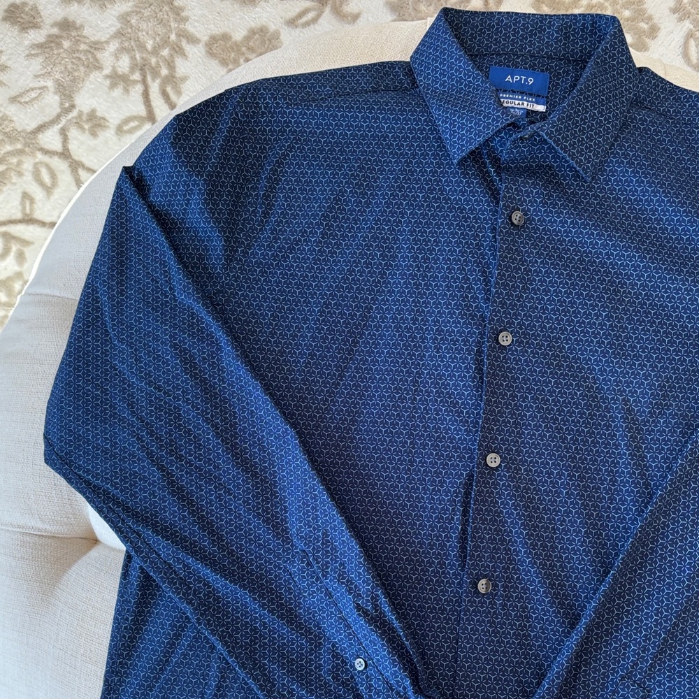 Apt. 9‎ Men's Navy Dress Shirt size Large - Picture 4 of 9